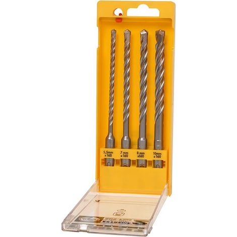 DEWALT Extreme 2 SDS+ 4-Piece Carbide Drill Bit Set 5.5–10 mm DT9702-QZ