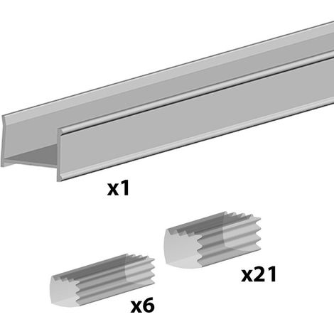 SLID'UP 280 C-Profil, 180 cm, für 18 mm Türstärke, silber
