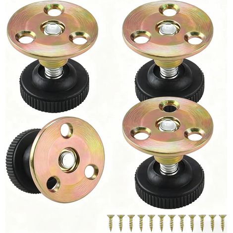 4 Pièces Pied de Meuble Reglable, 34-48 mm Pied de Table Reglable Pied Reglable pour Meubles, Réglable en Hauteur, pour Armoires, Pieds de Lit, Canapés, Tables, Chaises (1/4)
