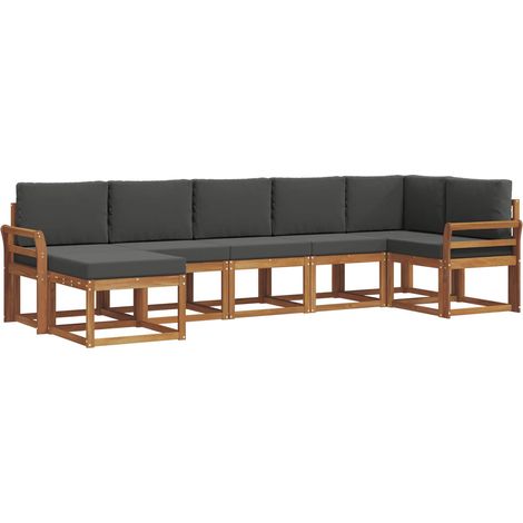 Conjunto de sofás de exterior 7 pcs Natural y Antracita vidaXL (1/5)