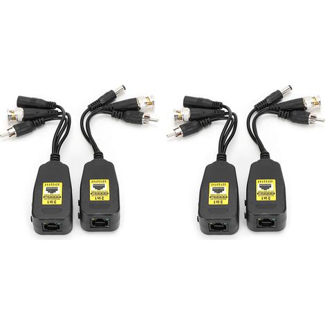 Connecteur Balun 3 En 1 Pour Caméra De Surveillance - Transmission Vidéo Audio Alimentation 8MP Cvi Ahd Tvi Cvbs - Lot De 2 Paires (1/5)