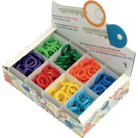 Porte-clés 25mm rd.neon farbig sortiert im Schaukasten