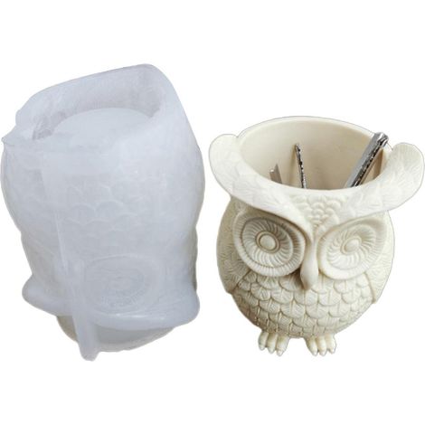 Moules en résine à faire soi-même, adaptés aux pots à bonbons, moules en argile en forme de hibou pour pots de fleurs (1/5)