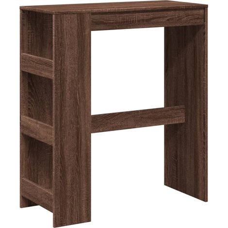 Maison Exclusive - Mesa alta bar con estantes marrón roble 90x40x