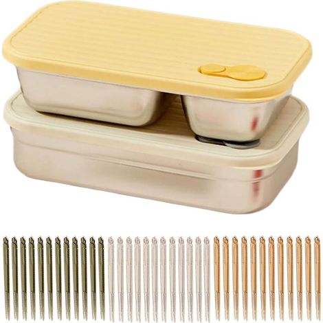 Boîte à repas étanche avec joint en silicone, acier inoxydable (1/5)