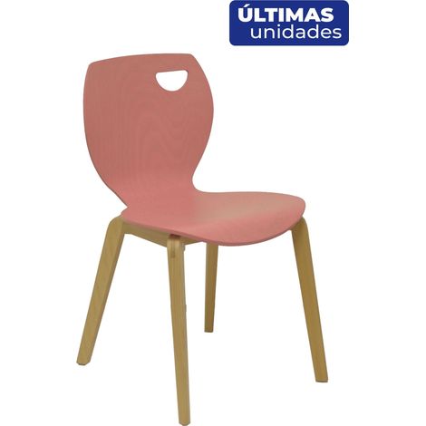 Pack 2 chaises Buendia rose/hêtre (1/5)