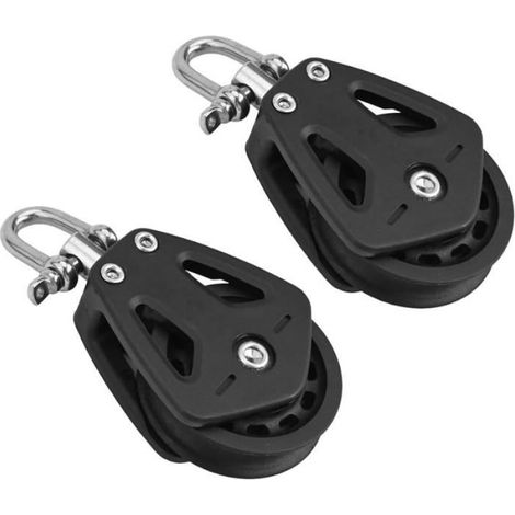 Poulie - Nylon - Charge Maximale 460 Kg - Compatible Câble 10 Mm - Pour Bateaux À Voile - Lot De 2 (1/5)