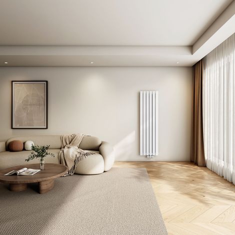 EMKE Heizkörper Flach Design Paneelheizkörper Mittelanschluss Vertikal, Einlagig, Weiß, 160x46cm, 850W
