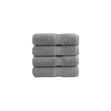 Serviettes d'invités haut de gamme SOLUND, lot de 4. Grises, 30 x 50 cm, 600 g/m². - Crezuo (1/4)