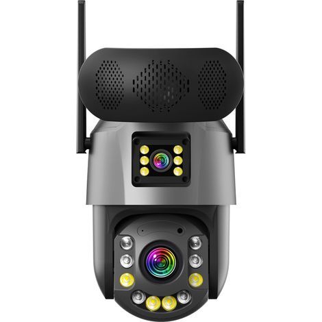 Caméra de Surveillance WiFi/4G 8MP Double Objectif 50X Zoom Optique - PTZ 6 Pouces, Haut-Parleur Bluetooth, Vision Nocturne Couleur, Détection Humaine, IP66 Étanche, Audio Bidirectionnel, ICsee (1/4)