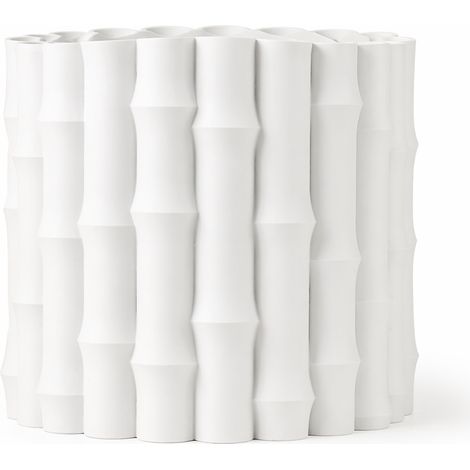 Vaso decorativo bianco a forma di bambù per piante, stile naturale