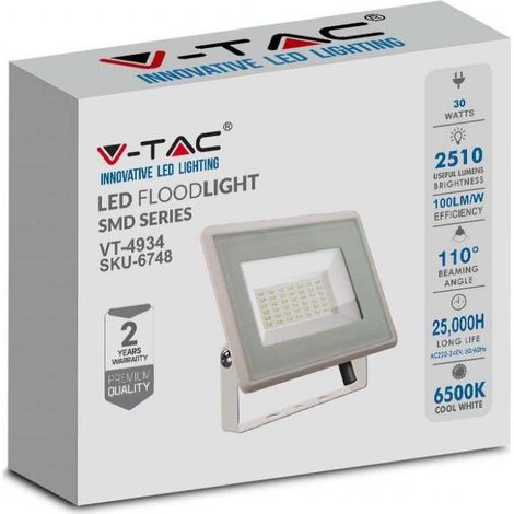 V-TAC VT-4934-W 6748 LED-Außenstrahler EEK: F (A - G) 30.00 W Leuchtfarben: Kaltweiß