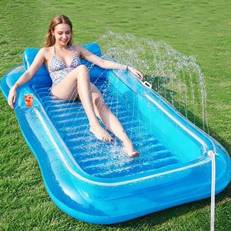 Bouee Piscine Adulte,Matelas Piscine Gonflable,Portable Flotteur Ultraléger,avec Porte-Gobelet,Poignée et Dossier,Hamac de Piscine pour Adultes,pour Fêtes de Plage et Piscine (1/5)