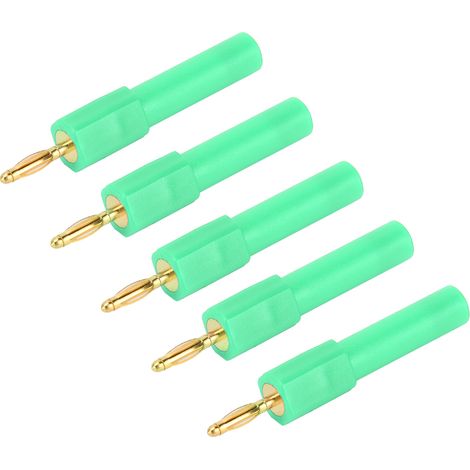 Lot de 5 adaptateurs banane 2 mm vers 4 mm, haute connectivité et bonne conductivité, vert (1/5)