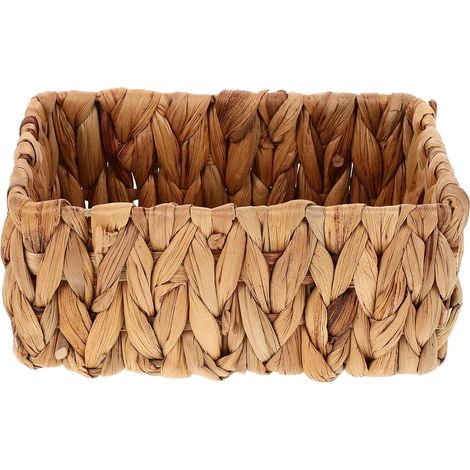 Panier de rangement rectangulaire marron tissé à la main, léger et pratique pour les collations (1/5)