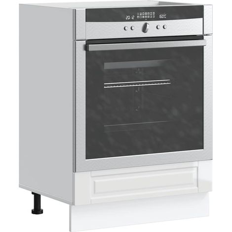 vidaXL Armadio per Forno Porto Bianco Lucido in Legno Multistrato