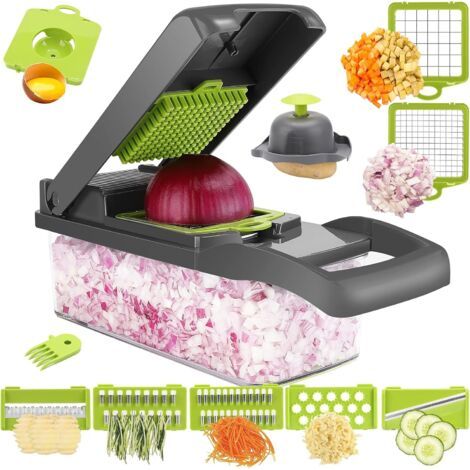 Hachoir à légumes - Hachoir à aliments gain de temps et d'effort, hachoir à légumes multifonctionnel 12 en 1 (1/5)