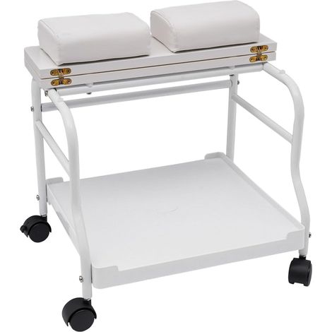 Tragbarer Wagen mit 4 Universalrollen für Fußbäder, Pediküre, Fußstützen, für Kosmetikstudios, Fußstützen oder Pediküre, 50 x 42 x 47 cm, weiß