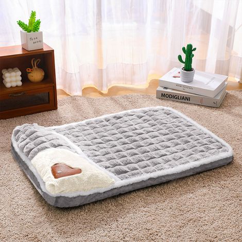 Gray Medium Removable and Washable Winter Warm Pet Sleeping Mat 60cm(W) x 40cm(D) x 8cm(H) (1/5)