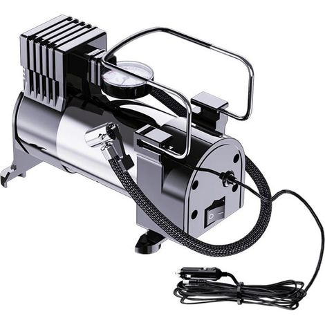 Gonfleur de pneus multifonction portable, compresseur d'air, pompe à air pour pneus de voiture 12 V avec manomètre et système d'alimentation par cylindre (1/5)