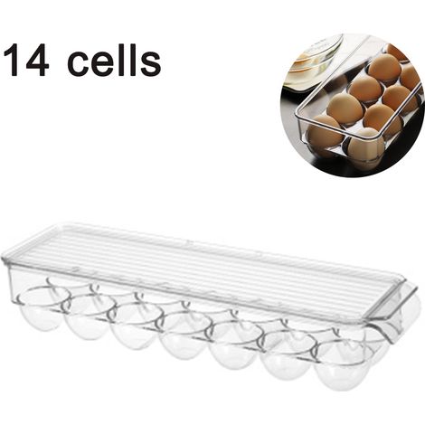 soporte para huevos, transparente, apilable, sin BPA, para refrigerador (1/5)