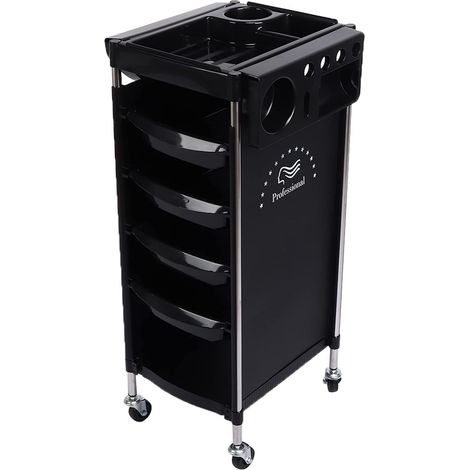 De Rangement pour Outils De Salon De Coiffure À 6 Couches avec roulettes, Rolling Hairdresser, Hairdresser Trolley Meuble de rangement salon, structure métallique robuste, plateau supérieur profond, (1/5)