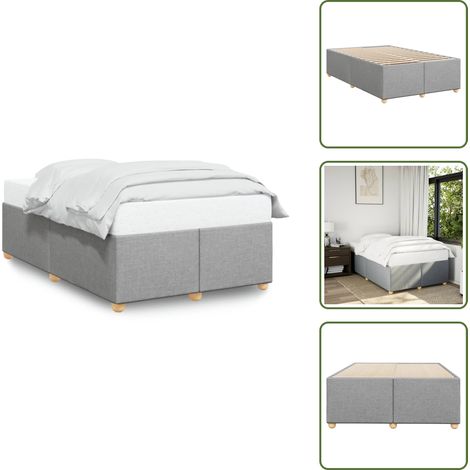 Letto con doghe - vidaXL Giroletto senza Materasso Grigio Chiaro 120x190 cm in Tessuto - Letto con piedi in legno