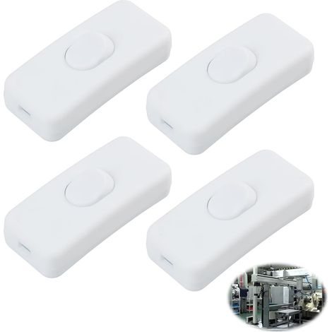 4pcs Bi-Polar Toggle Key Torpedo Switch, In-Line Bipolar Switch Cord for Table and Bedside Lamp, Torpedo Screw Terminals for 2 or 3 Wire Cable (1/5)