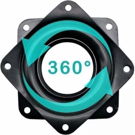 Lot de 4 plateaux tournants en métal pivotants à 360 degrés, support pivotant à roulement à billes pour table, chaise, canapé, TV