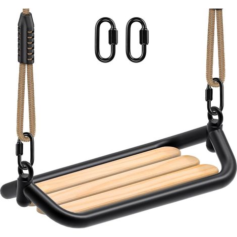 Balançoire d'extérieur pour Enfant - Balançoire de Jardin en Bois avec Corde réglable - Large Assise - pour Adulte - Capacité de 272 kg (1/5)