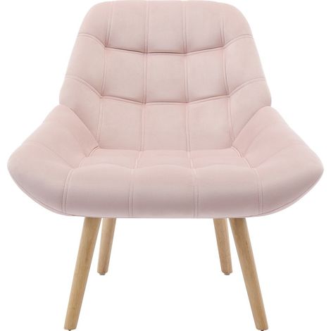 Fauteuil en velours rose LUOSTO