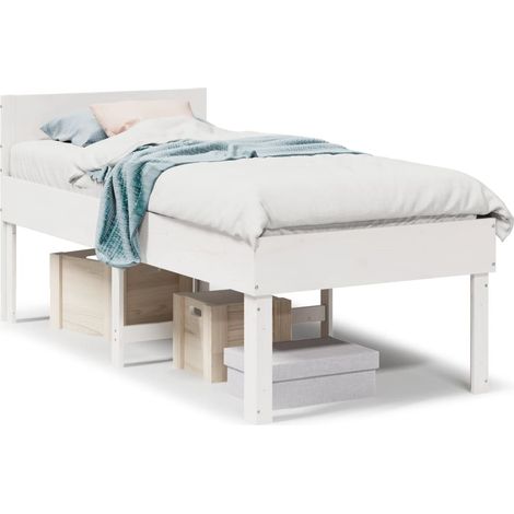 Maison Exclusive - Letto senza Materasso Bianco 90x190 cm in Legno Massello Pino