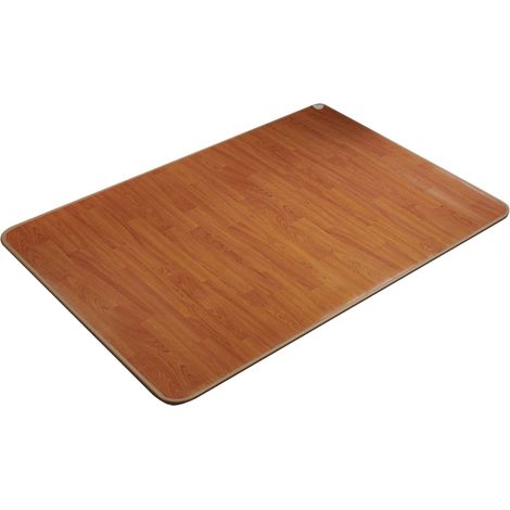 Tapis chauffant de sol avec affichage numérique, minuterie et réglage de la température, pour la maison, motif bois foncé, 50 x 55 cm. (1/5)
