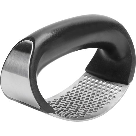 Presse-ail manuelle en acier inoxydable, broyeur, presse-ail, ustensile de cuisine noir (1/5)