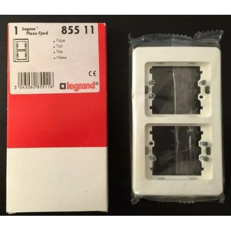 Legrand SAGANE 85511 - White Plexo Fjord 2-station Vertical Plate