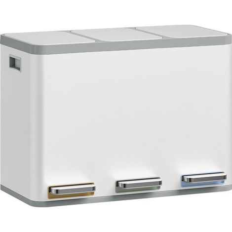 Poubelle Cuisine,Poubelle Tri Selectif 3, Poubelles avec Pédales (1/5)