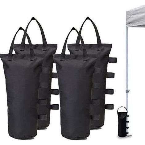 4er-Pack Gewichtstaschen, Beingewichte für Pop-Up-Zelt, Pavillongewichte, Pavillongewichte, Gewichte für Pavillon, Terrassenschirm, Schwarz (1/4)