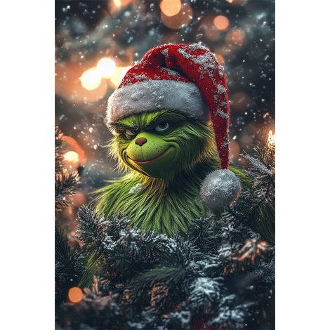 Rideau/drapeau de porte de Noël 2026, fond photo intérieur/extérieur avec motif monstre vert - 90 x 180 cm - LMGBJB-20