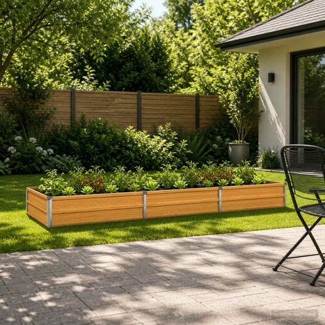 vidaXL Cama de Jardín Elevada Natural 240 x 80 x 24 cm (1/5)