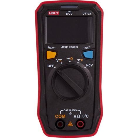 UT123 Multimètre résidentiel de poche, 600 V AC/DC, -40°C-300°C/-40°F-572°F (1/5)