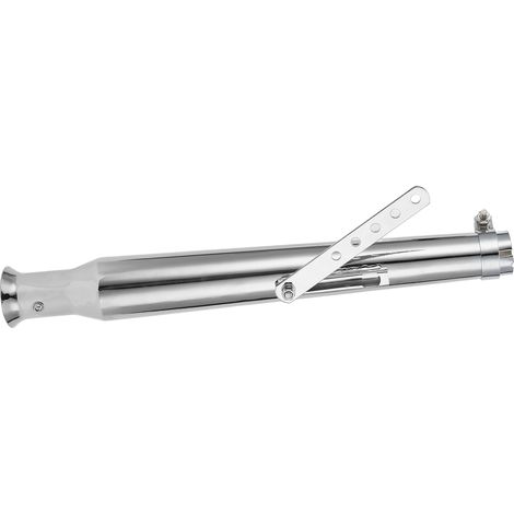 Pot d'échappement moto universel 45mm/1,8in avec support coulissant, silencieux modifié argenté pour customisation scooter et motocyclette, tuyau de sortie réglable compatible divers modèles (1/5)