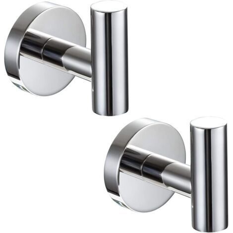 SUS 304 Stainless Steel Wall Hooks (2pcs), For Towels And Robes, Easy Fixing Without Drilling (1/5)