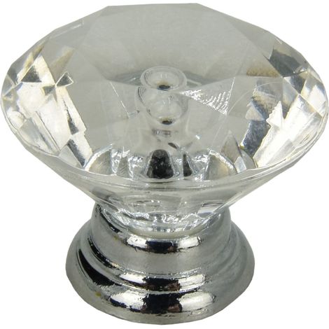 Pomo redondo para muebles en plata diamante (1/5)