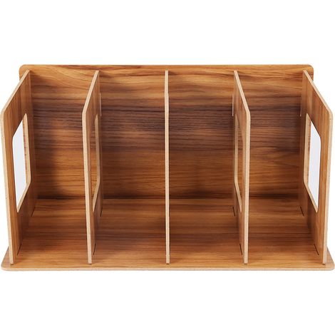 Rack à documents métallique 4 compartiments pour bureau moderne, organisateur de fichiers et magazines (argenté)