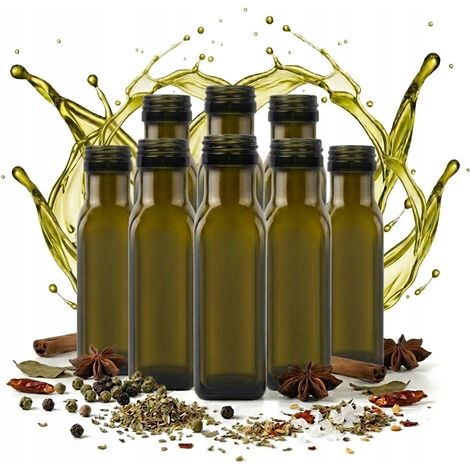 10 bottiglie Marasca da 100 ml, olio d'oliva, aceto, salse, sciroppo, matrimonio, 10 pezzi (1/5)