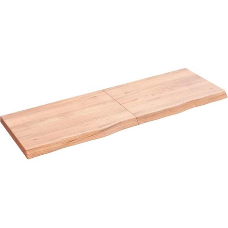 Wandregal Hellbraun 120x40x(2-4) cm Massivholz Eiche Behandelt
