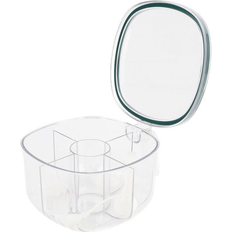 Gewürzbox mit 4 Fächern, transparenter, luftdichter Kunststoffbehälter mit Deckel für die Küche, ideal für Zuhause, Cafés und Restaurants (1/5)