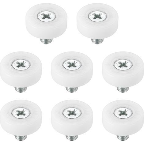 19mm Roulettes de Tiroir, Lot de 8 Roues de Rechange en Plastique Pour Poulie de Tiroir, Avec Roulement à Billes (1/5)