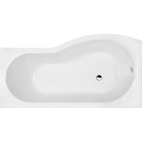 Bathroom P Shaped Left Hand Shower Bath Acrylic Gloss White Bathtub 1700 Modern (1/2)