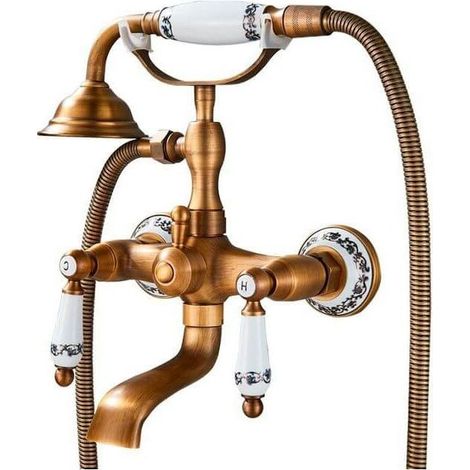 Grifo bañera retro FLORINA dorado envejecido (1/2)